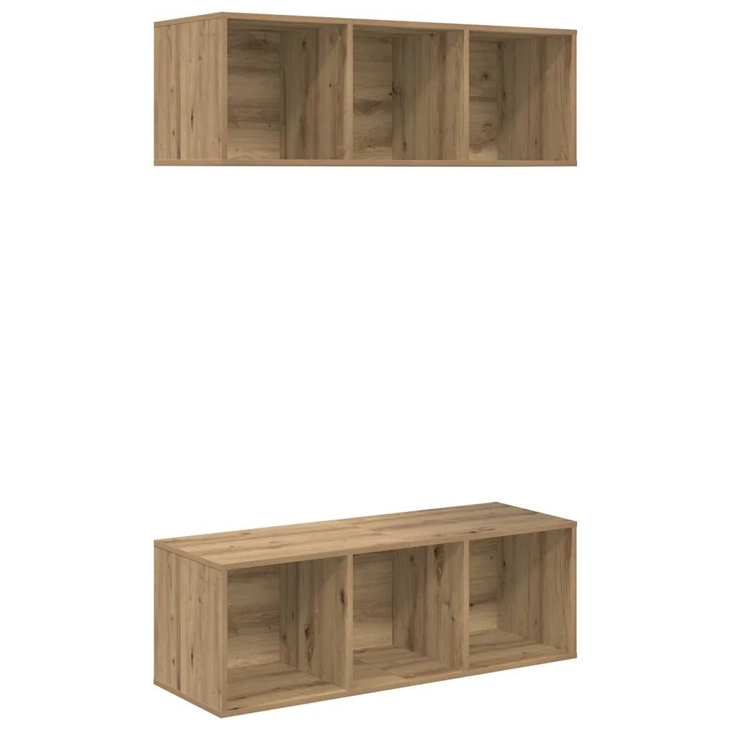 Set mobile TV 2 pcs Rovere artigianale Legno multistrato 3393575