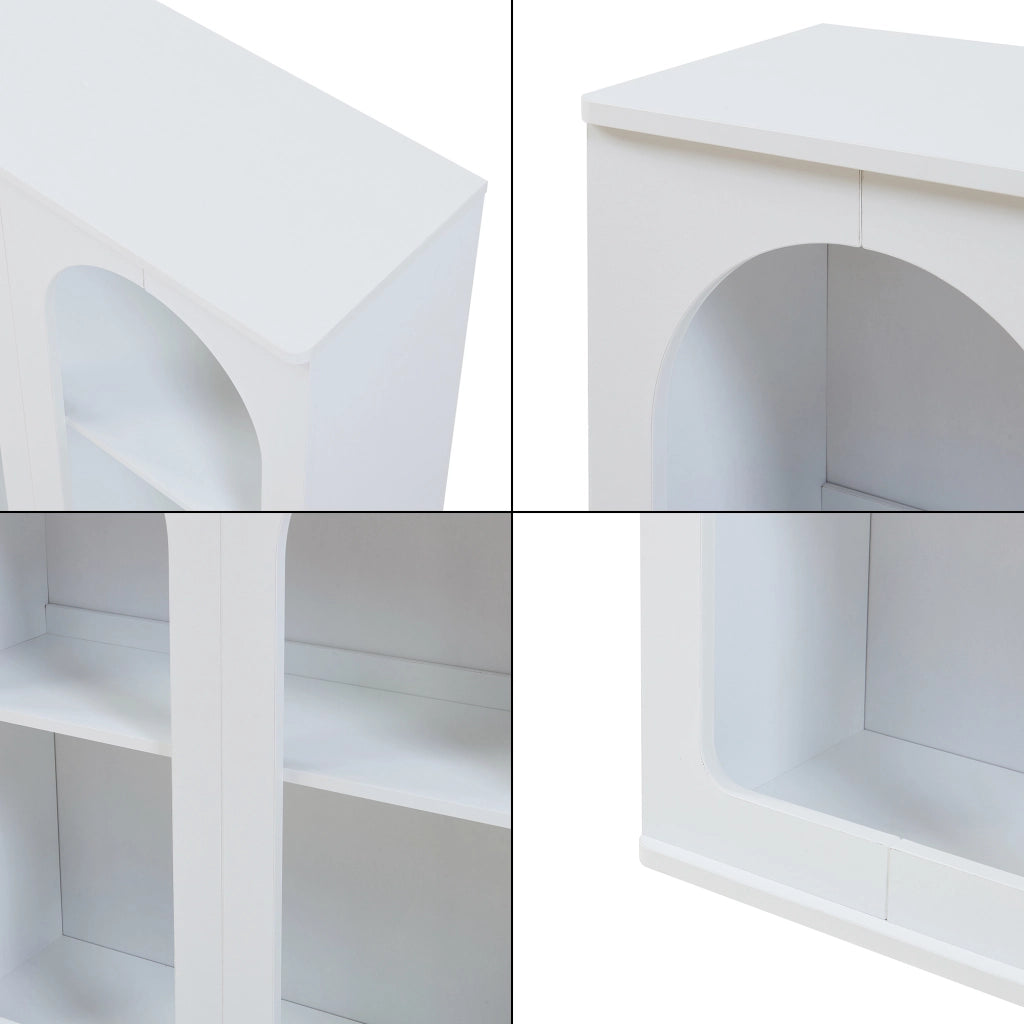 Credenza Trorhun Mobile Contenitore con Ripiano 80x30x80 cm - Bianco [en.casa]