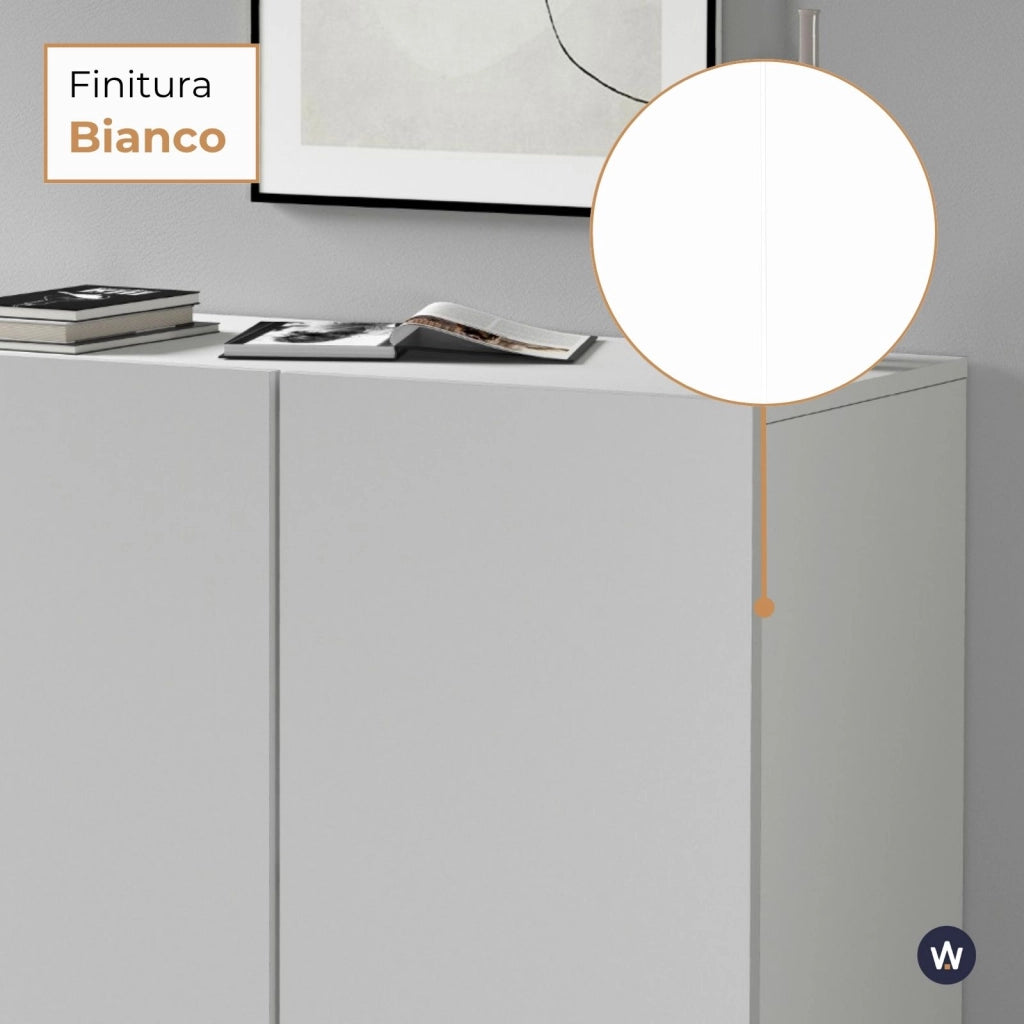 WHOUS Armadio multiuso Easy a 2 ante bianco opaco 79,20x38x86 cm