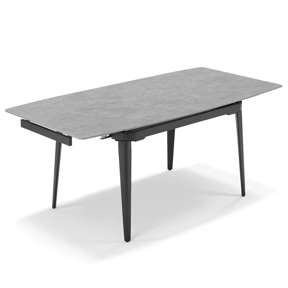 Tavolo da pranzo allungabile 120X90 Pietra Grigia modello ZANTE fino a a 180 CM per sala da pranzo, cucina e soggiorno, design moderno con top in grès ceramico