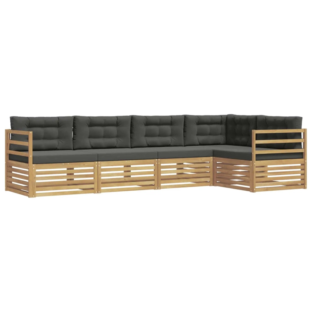 Set di divani da esterno 5 pcs Bianco e Antracite Poliestere