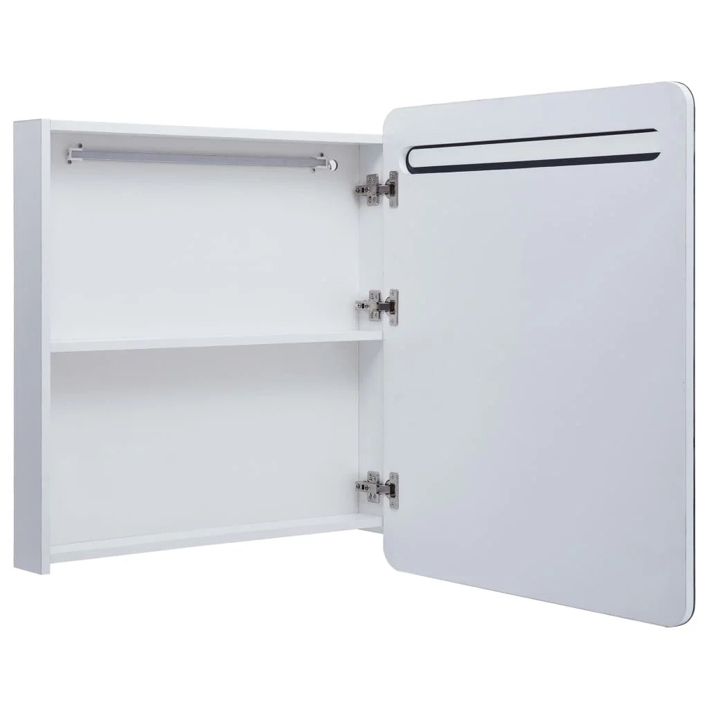 Mobile da bagno con specchio LED 68 x 9 x 80 cm MDF bianco 02_0006567