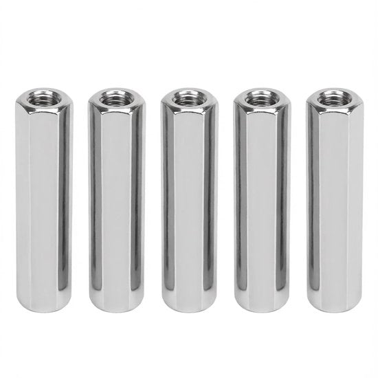 Viti a stella 5 pezzi - Zeskantige Wartelmoeren - Acciaio inossidabile 304 - M8 x 1,25 - 60 mm Lunghezza - Binnendraad 13 mm - Viti a stella