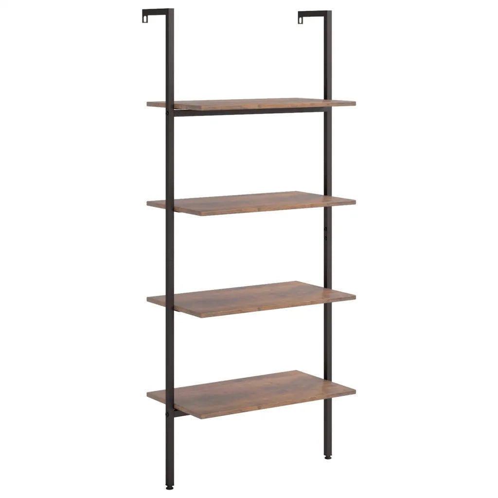 Scaffale Pendente 4 Livelli Marrone Scuro e Nero 64x35x152,5 cm CFW6011294