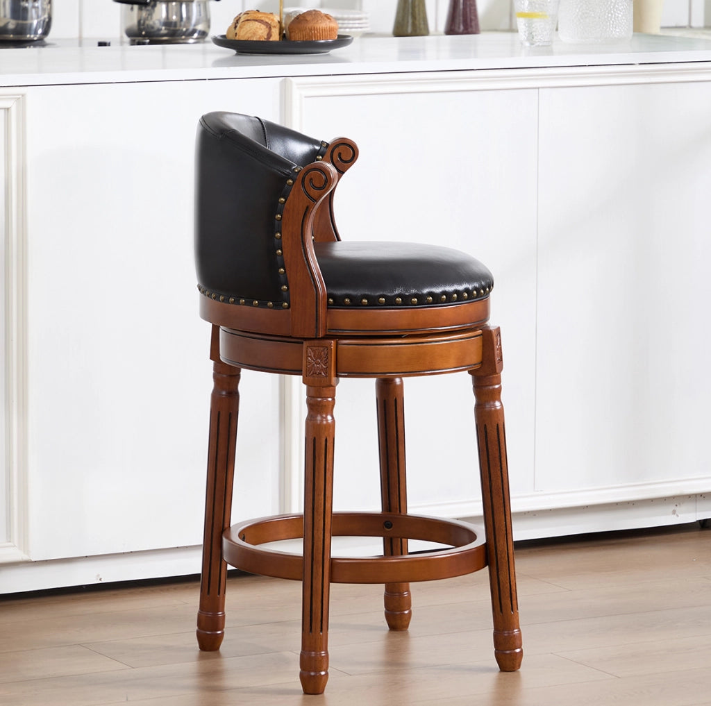 Sgabello da bar girevole 55,1 x 51,1 x 87,9 cm nero con schienale