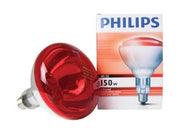 LAMPADA RISCALDANTE PHILIPS A RAGGI INFRAROSSI IN VETRO DURO- - IR R125 240V E27 - 150W - 2 pezzi