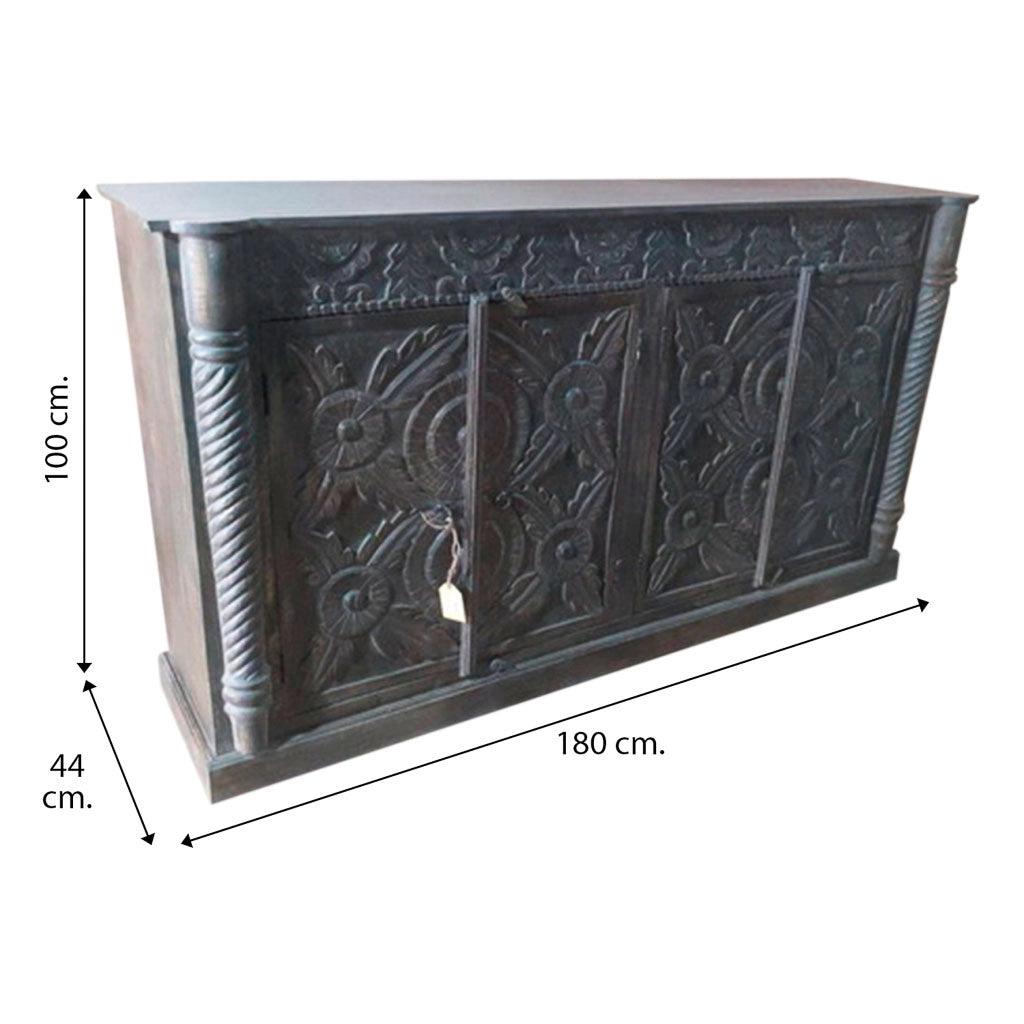 Credenza in legno marrone 180x44x100h