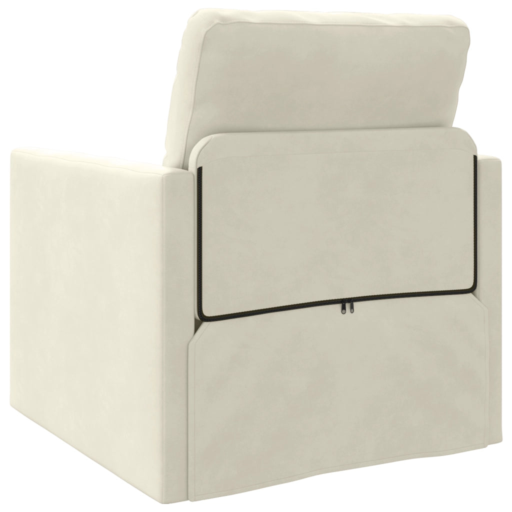 Letto Sofa 2-in-1 Crema 74x77x81 cm in Velluto