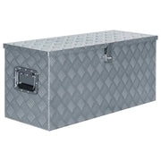 Cassetta portautensili in alluminio custodia portaoggetti cassetta portautensili 90,5 cm argento 02_0003211