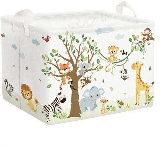 Cassa per bambini con maniglia e coperchio pieghevole contenitore per abbigliamento giocattoli cassa per bambini per camera da letto bagno