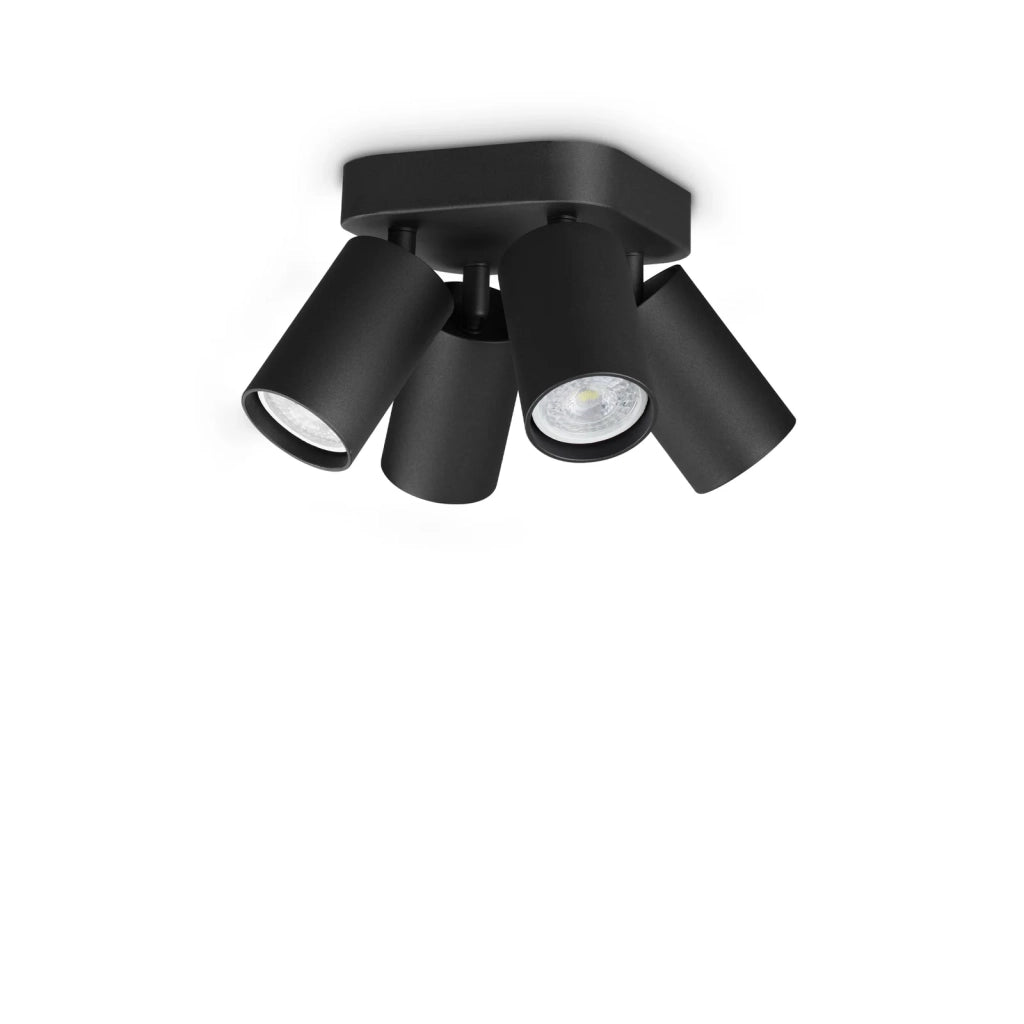 Plafoniera Dynamite 4 Luci Gu10 Nero