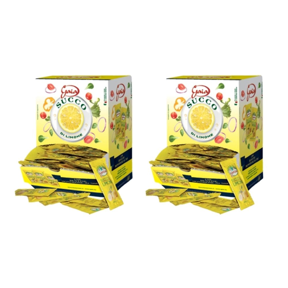 Gaia succo di limone in bustine due confezione da 198 bustine da 5 ml ciascuna