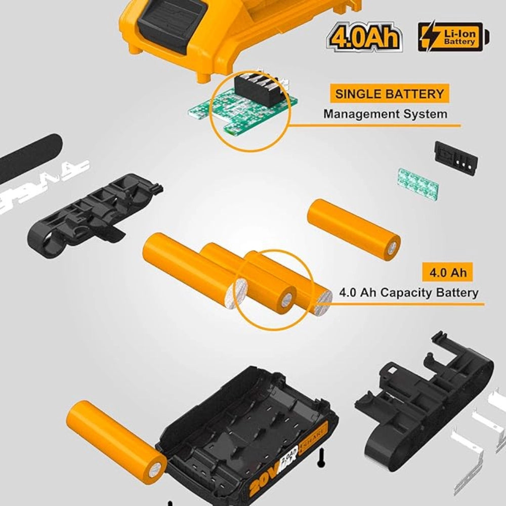 Batteria ioni litio 20v 4ah indicatore led potenza costante strumenti elettrici