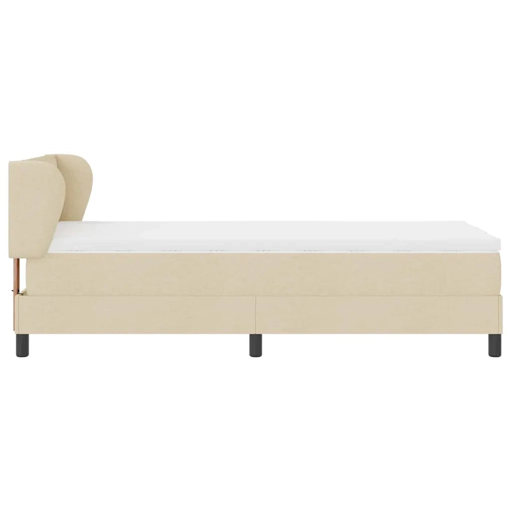 Letto a molle con materasso Crema 90 x 200 cm Tessuto 3339945