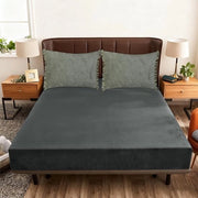 Hoeslaken 90 x 200 cm - Pluche/Fleece - Antracite - Caldo/Wolleggiante - Boxspring o Topper - Elastico per una perfetta aderenza - Cuscino per letto