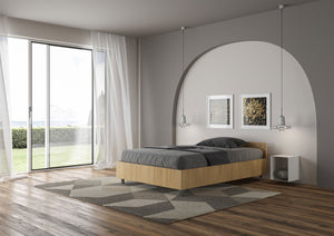 Letto 1 Piazza e Mezzo 120x200 cm con Rete e Contenitore Nuamo Quercia Natura
