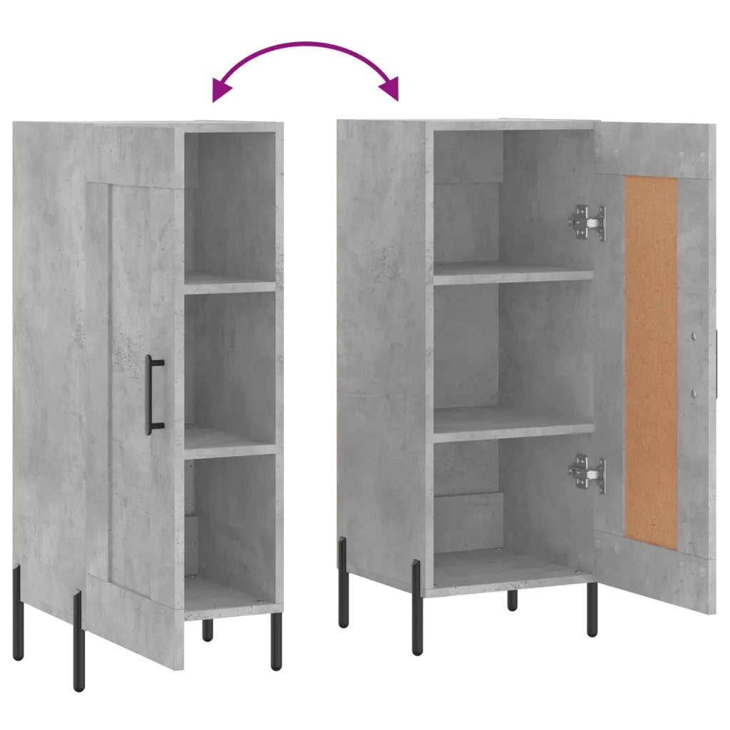 Credenza-Buffet-Armadio da cucina Grigio Cemento 34,5x34x90 cm in Legno Multistrato 561592