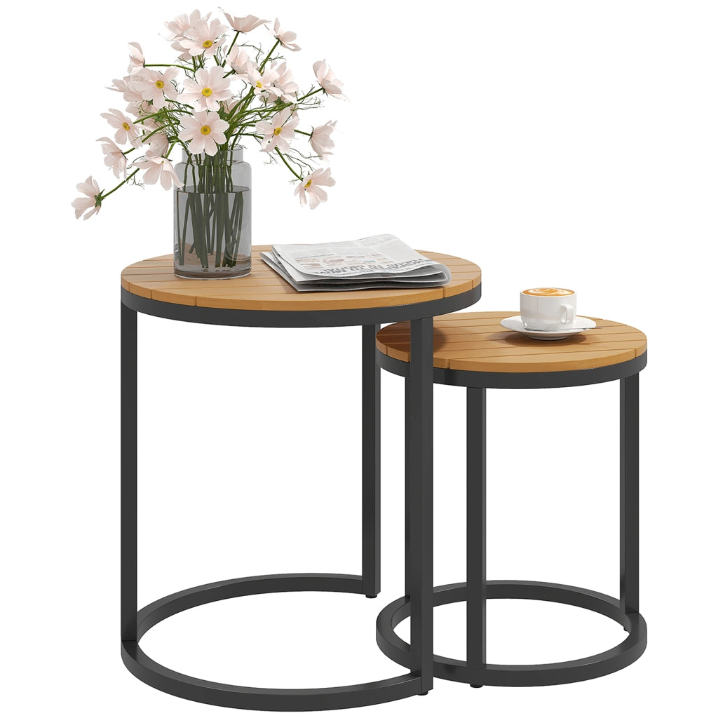 Tavolo da Giardino 2 Pezzi con Piano in Legno di Acacia ¨C zephmum ¨C Grigio 120x80x75 cm