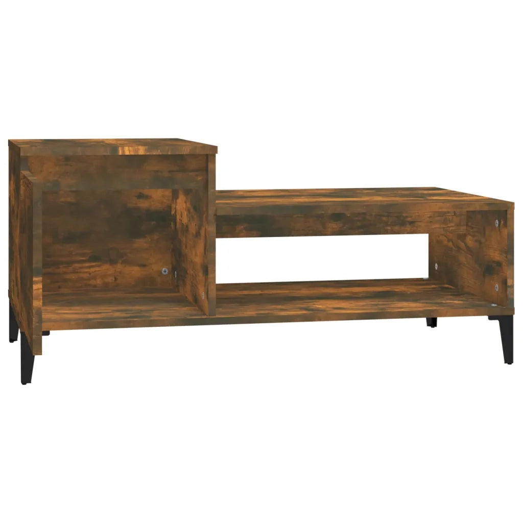 Tavolino da Salotto Rovere Fumo 100x50x45 cm Legno Multistrato 821137