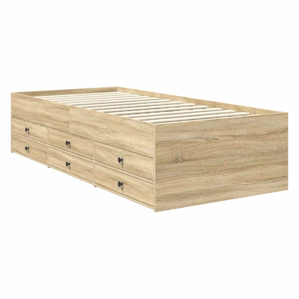 Daybed Rovere Sonoma e Nero 100 x 200 cm Legno multistrato 3408517