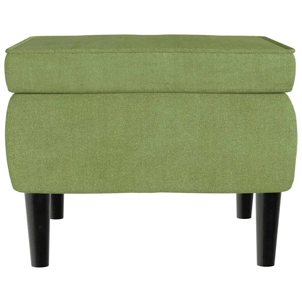 Divano Sedia-Poltrona Schienale ad Ala con Poggiapiedi Verde Chiaro Velluto