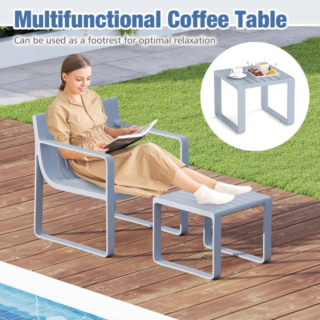 Set di mobili da giardino resistente alle intemperie, set di mobili da balcone in polipropilene, per balcone, mobili da giardino con tavolo, mobili da terrazza, per esterni, balcone, set