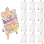 Mini ezel per telaio in legno, set di 12 telai mini con ezel, set di schilderia mini con ezel, ezel per telaio in legno con telaio per display, decorazione da tavolo, pittura, artigianato.