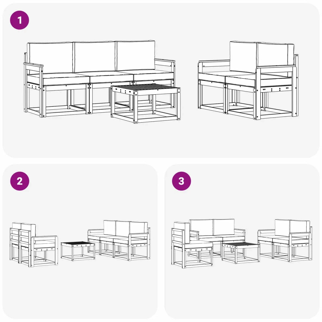 Set di divani da esterno 6 pz 3387237