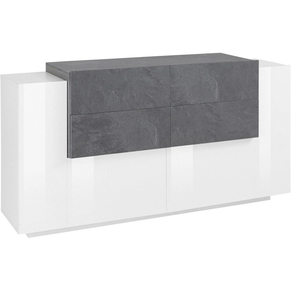 Madia 2 ante 4 cassetti per Soggiorno Moderna 160x40/45x86cm - ZENITH