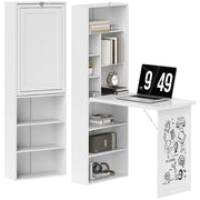 Scrivania pieghevole con libreria integrata ¨C Xylo ¨C Bianco 98x51x153cm