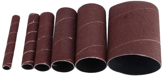 Panno di abrasione Mouwen 120 Grana Flessibile Panno di abrasione - 6 Pezzi - Manico Lungo Panno di abrasione a Nastro - Macchina a Viscidità Oscillante - Smerigliatura e Lustraggio - 11,4 cm Lungo