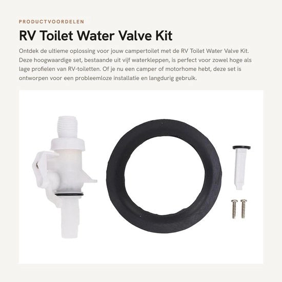 Set di valvole per toilette RV - 5 pezzi - Robusto in ABS - Lunga durata - Valvola di toilette