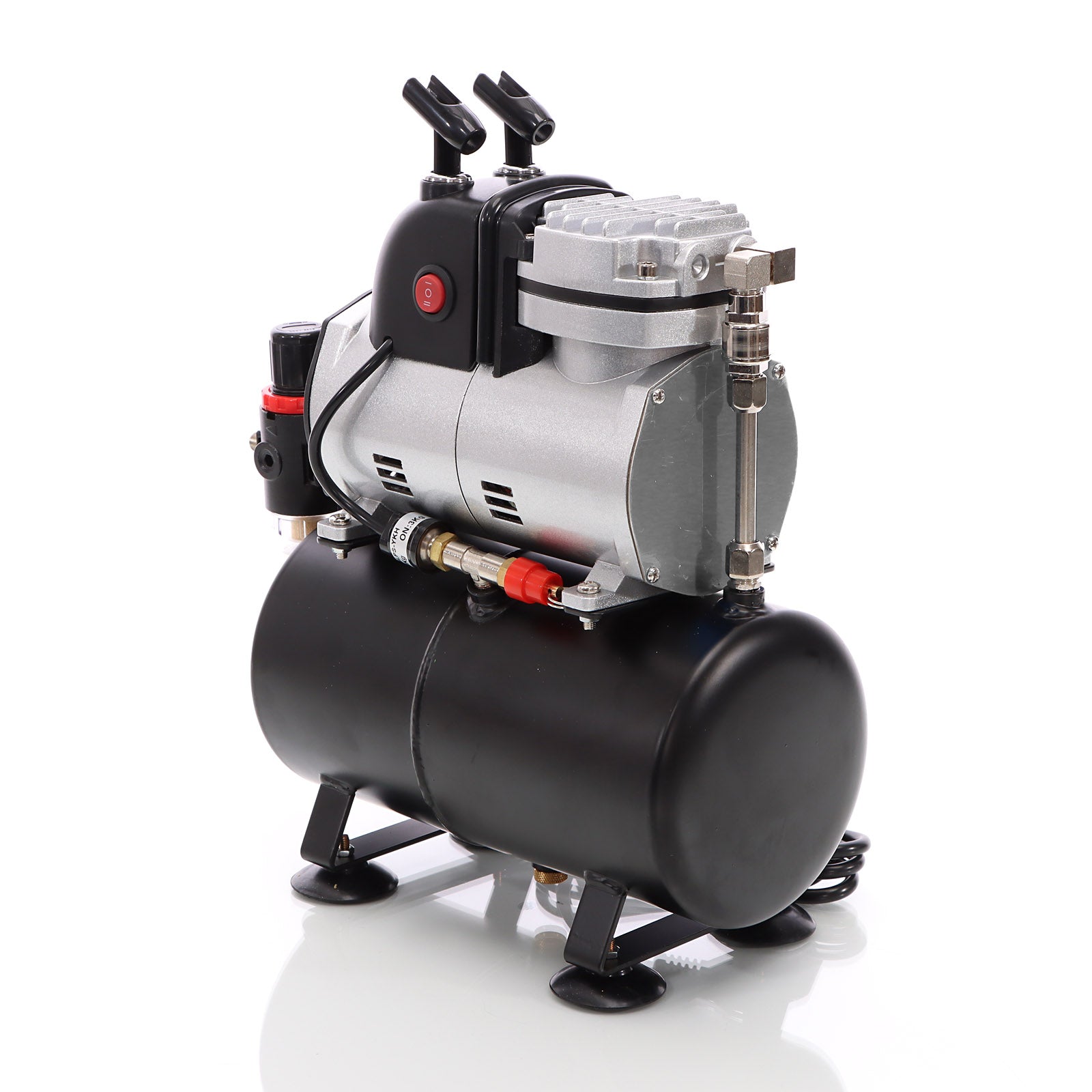 Compressore per aerografo AF189, monocilindro con serbatoio aria e pressione massima di 6 bar