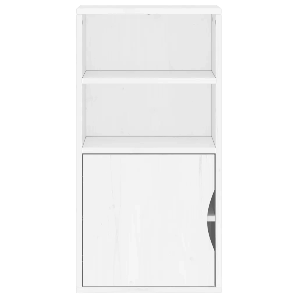 Armadietto Laterale ODDA Bianco 40x24x79 cm Legno Massello Pino