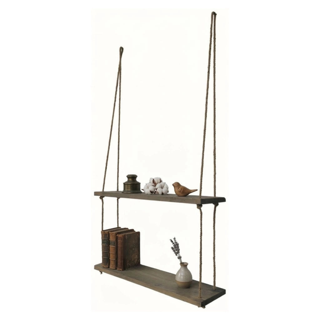 Origgio, Mensola 2 Ripiani, 60x14x60h cm Marrone Noce