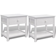 Comodino cassettiera armadio mobili per camera da letto 2 pezzi legno bianco 1402070