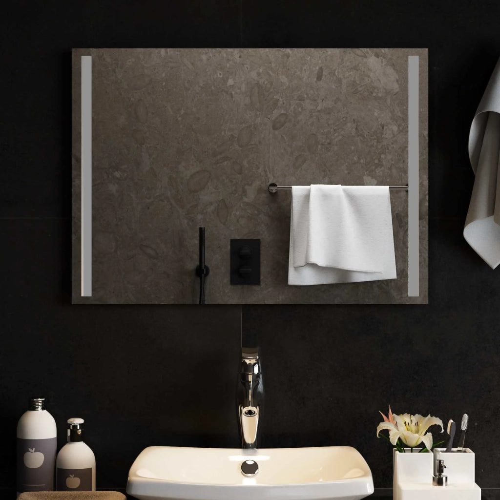 Specchio da bagno LED Trasparente 70 x 50 cm vetro temperato 42045796