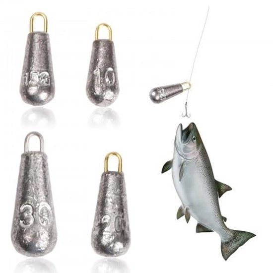 Accessori per pesca - Lood per pesca - 20 pezzi - Lood per pesca a terra - Accessori per pesca - Pesca con vari pesi - Materiale di alta qualità - Pesi per pesca