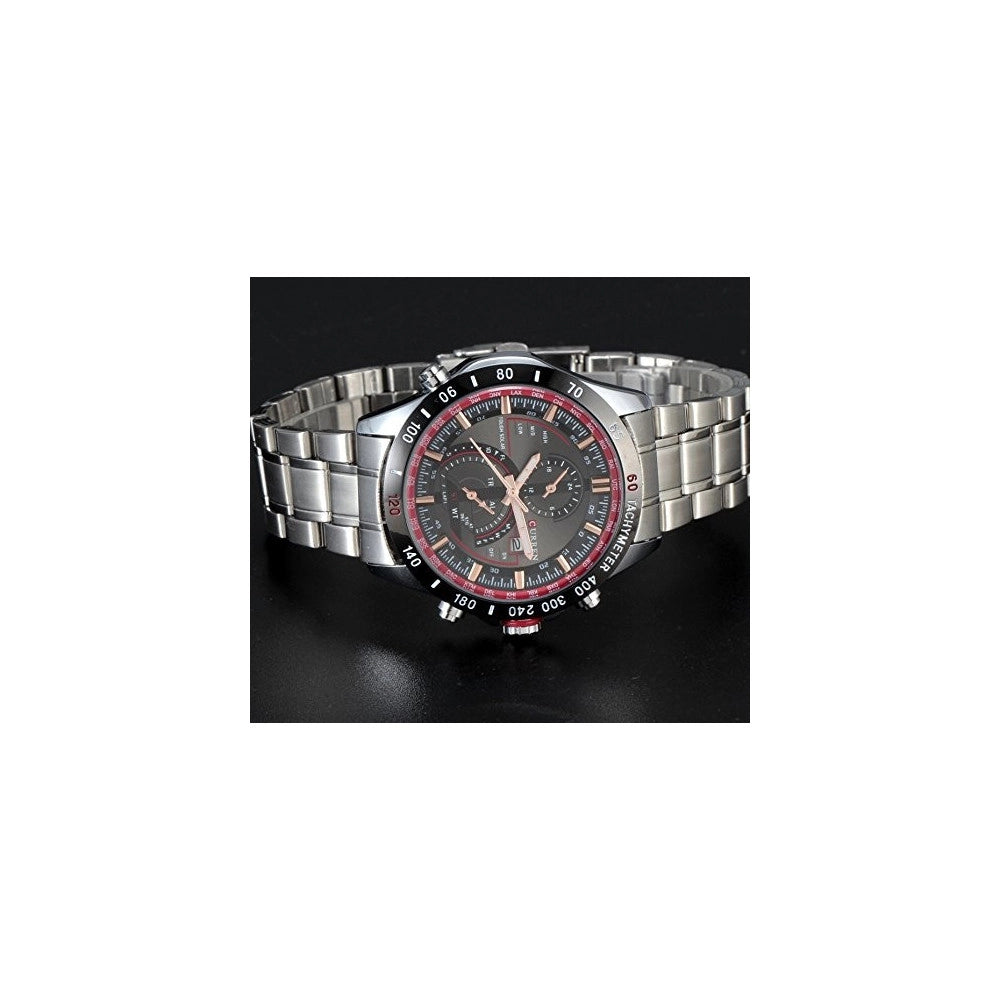 Trade Shop - Curren 8149 Rotonda Uomini Orologio Analogico Calendario Cinturino In Acciaio -