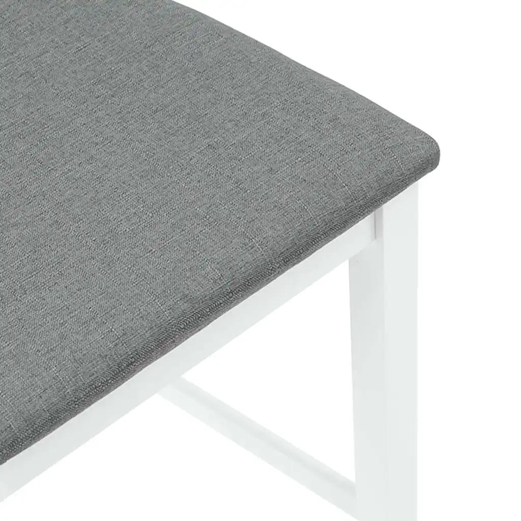 Sgabelli da Bar con Cuscini 2 pz Bianco Legno Massello di Hevea 4102551