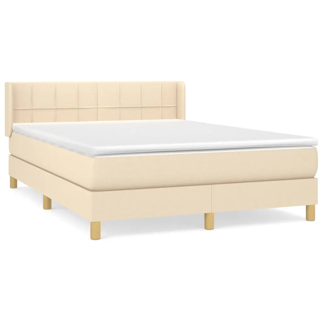 Giroletto a Molle con Materasso Crema 140x19 cm in Tessuto 3130270