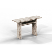 Tavolo consolle estensibile Oplà con piano ribaltabile e vano portaoggetti vintage 120x35/70x75 cm - Terraneo