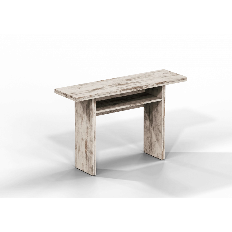 Tavolo consolle estensibile Oplà con piano ribaltabile e vano portaoggetti vintage 120x35/70x75 cm - Terraneo