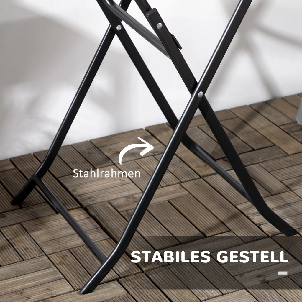 TAVOLO da esterno rotondo Ø60 cm pieghevole effetto legno grigio scuro