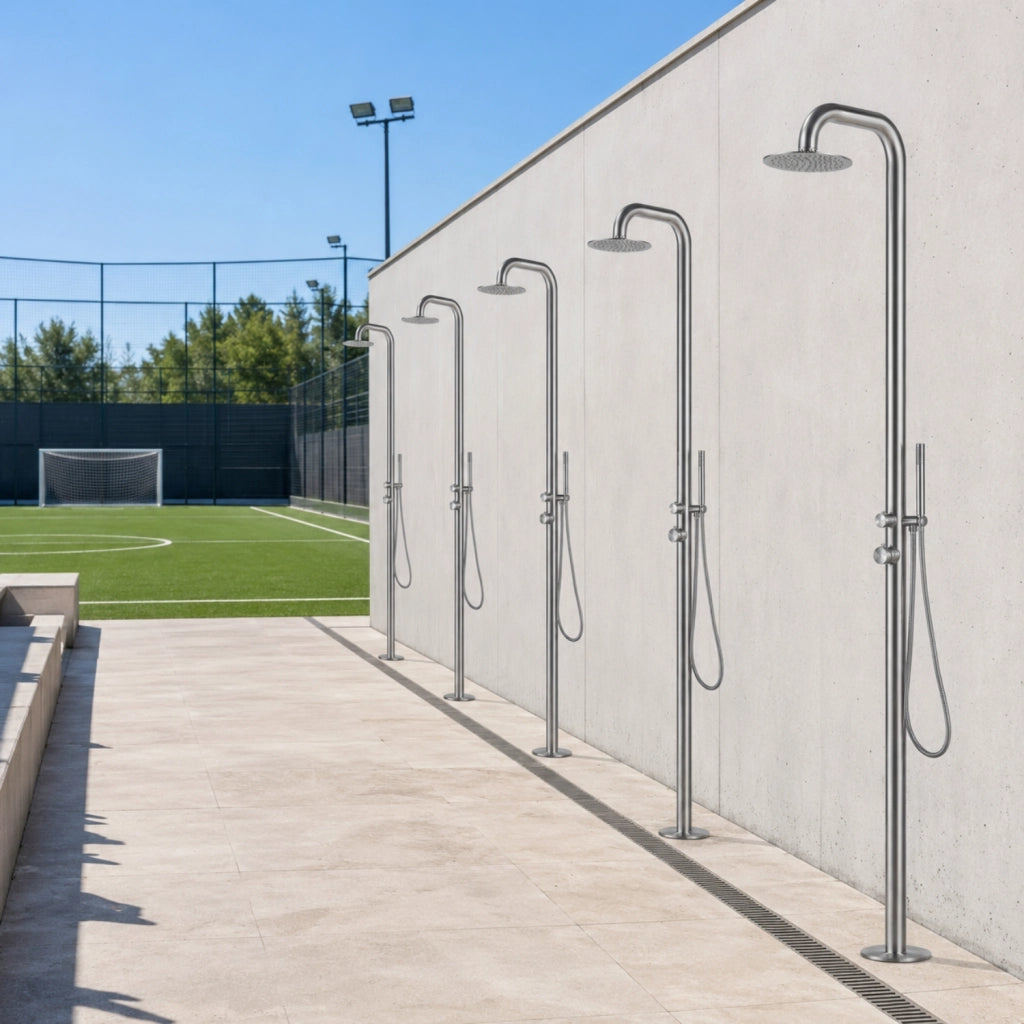 colonna doccia acciaio inox summer a pavimento da giardino da esterno outdoor *** finitura- spazzolato, confezione 1
