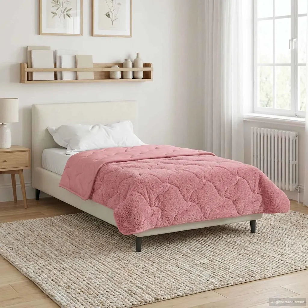 Duvet Estivo Rosa 140 x 220 cm Microfibra e Fleece Teddy 42026199