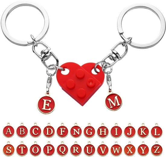 Sleutelhanger Personalizzato Cuore - Sostegno Per Due Chiavi - Sostegno Per Chiavi Rosso - Sostegno Per Chiavi Per Adulti - Sostegno Per Chiavi Simbolico - Prodotto Unico - Sostegno Per Due Chiavi