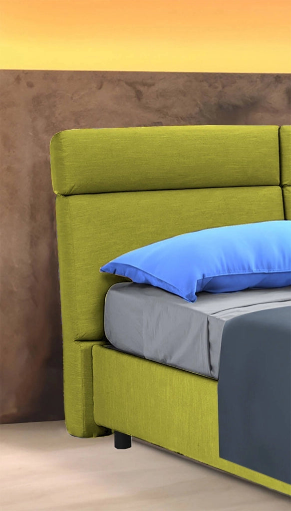 Letto Matrimoniale Ator, Letto Matrimoniale Sfoderabile Made in Italy, Verde