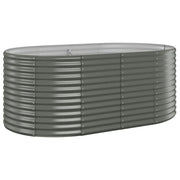 Fioriere | Cassetta per fiori | Letto Giardino Acciaio Zincato 175x100x68cm Grigio