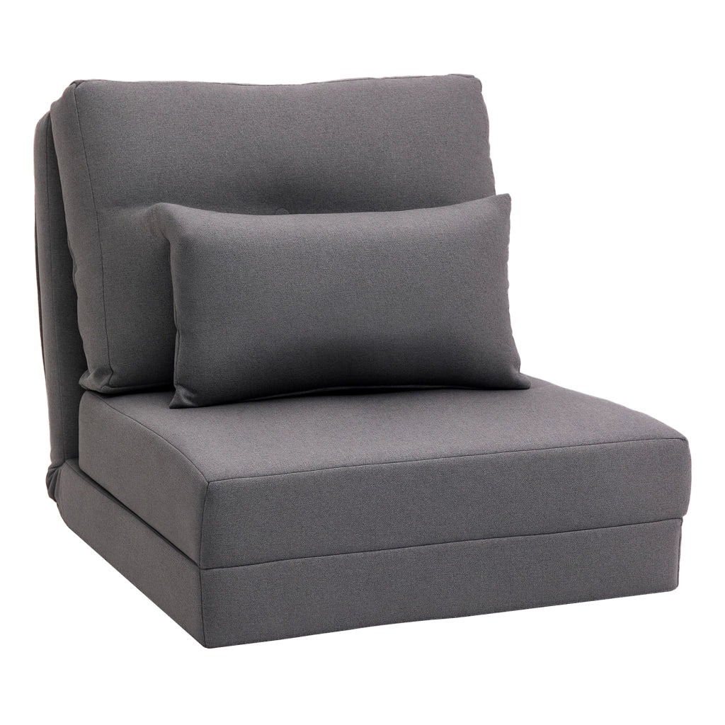 Materasso pieghevole futon 2 in 1 con cuscino rimovibile ¨C Xylo ¨C 60x80x56 cm grigio scuro